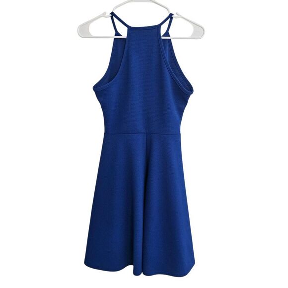 NWT Olivia Rae's Halter Fit & Flare Blue Dress - Picture 3 of 4